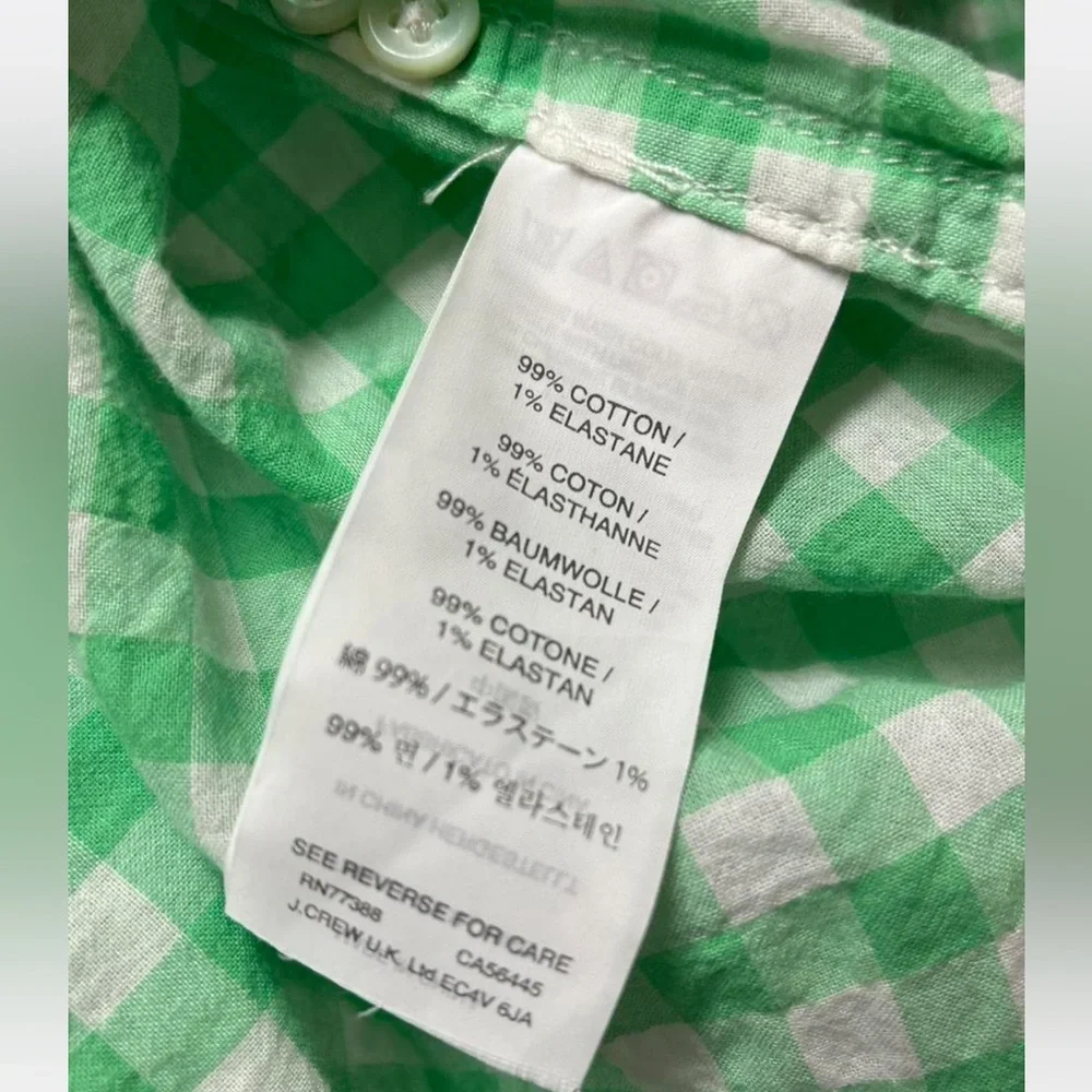 J. Crew Green Gingham Button-Up Shirt - Picture 5 of 5